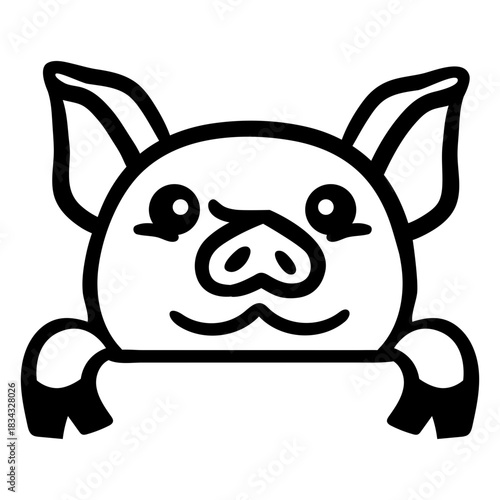 Peekaboo cute piglet stroke