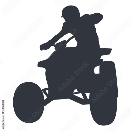 Pilot riding atv silhouette