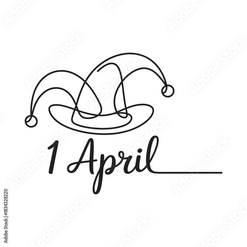 Jester hat and april fools day text