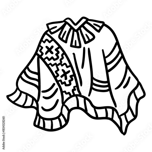 Traditional poncho stroke