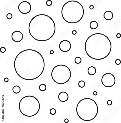  line Vector illustration of air bubbles