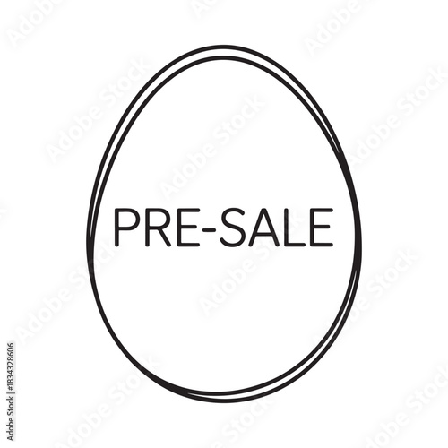 Egg shaped pre sale announcement graphic