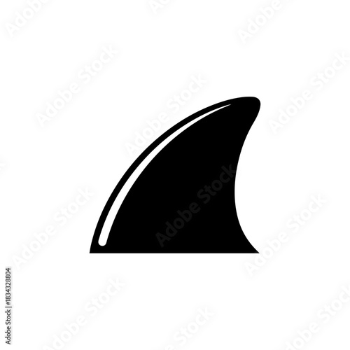 Shark fin icon silhouette vector flat illustration design.
