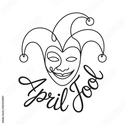 Jester mask with april fool s day script