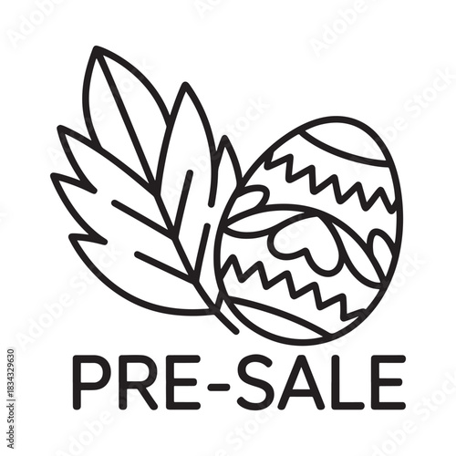 Easter egg pre sale announcement with decorative leaves