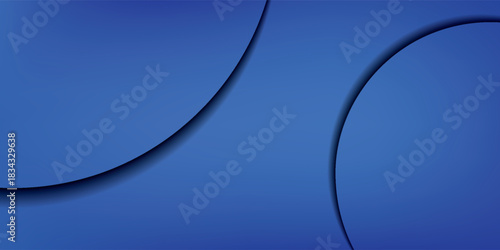 Vibrant Blue Abstract Background with Elegant Curved Shapes and Soft Drop Shadows.
