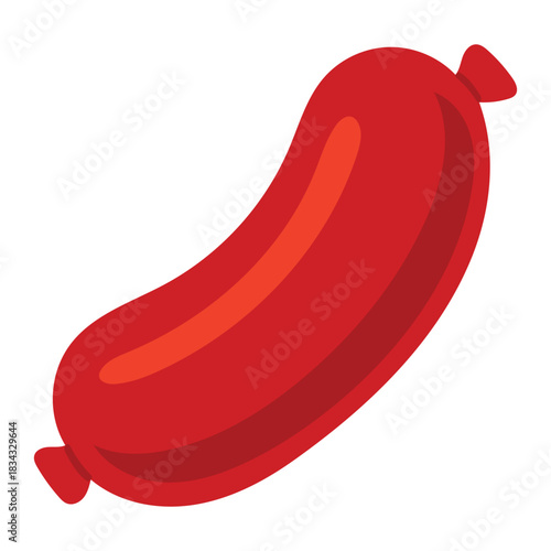 Grilled Sausage Icon - BBQ Meat Food Symbol Vector for Hot Dog Menu, Picnic, and Cooking Design