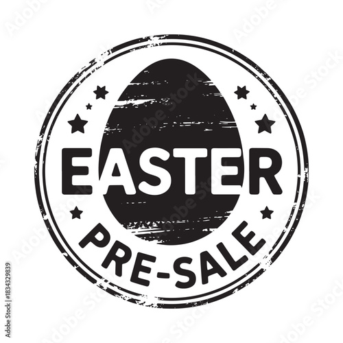 Easter pre sale stamp with egg and stars