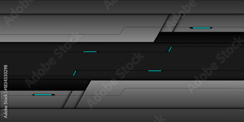 Abstract metal black line cyber circle mesh geometric design modern futuristic technology background vector