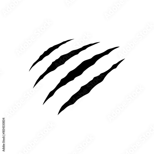 Tiger claw scratches silhouette vector flat illustration design.