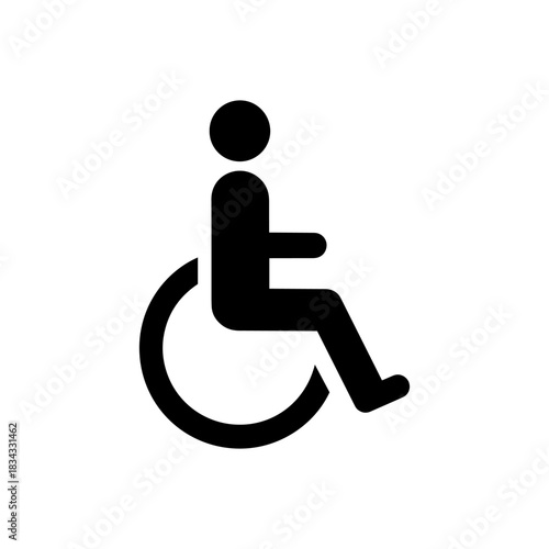 Wheel chair icon vector flat illustration design. Wheelchair sign, Wheelchair ramp icon, Wheelchair symbol, Disabled person icon handicap symbol.