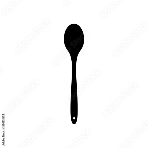 Wooden spoon silhouette icon vector flat illustration design.
