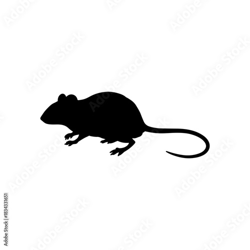 Wood mouse silhouette icon vector flat illustration design.