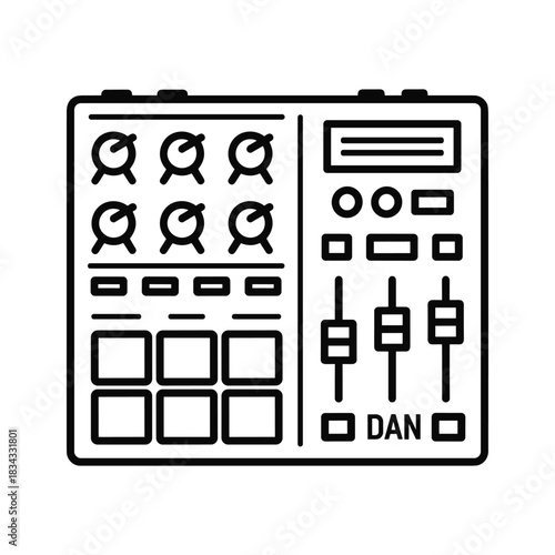 DJ Mixer Controller Console Line Icon