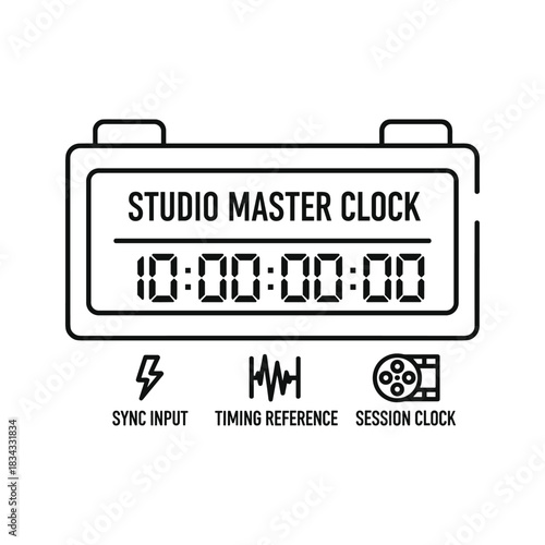 Studio Master Clock Synchronization and Timing Device Icon