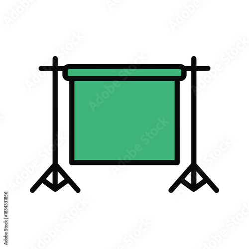 Green Screen Photography or Video Production Backdrop on Stand Icon