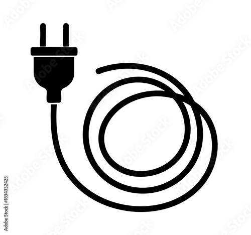Kabel przewód elektryczny z wtyczką grafika