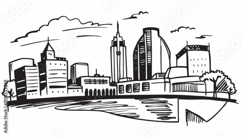 Very beautiful Nashville skyline at blue hour with glowing buildings, calm reflections, and a soft gradient sky, capturing the city’s modern atmosphere in a clean, vibrant, and visually balanced urban