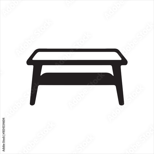  Illustrator Vector stylish coffee table furniture interior element silhouette