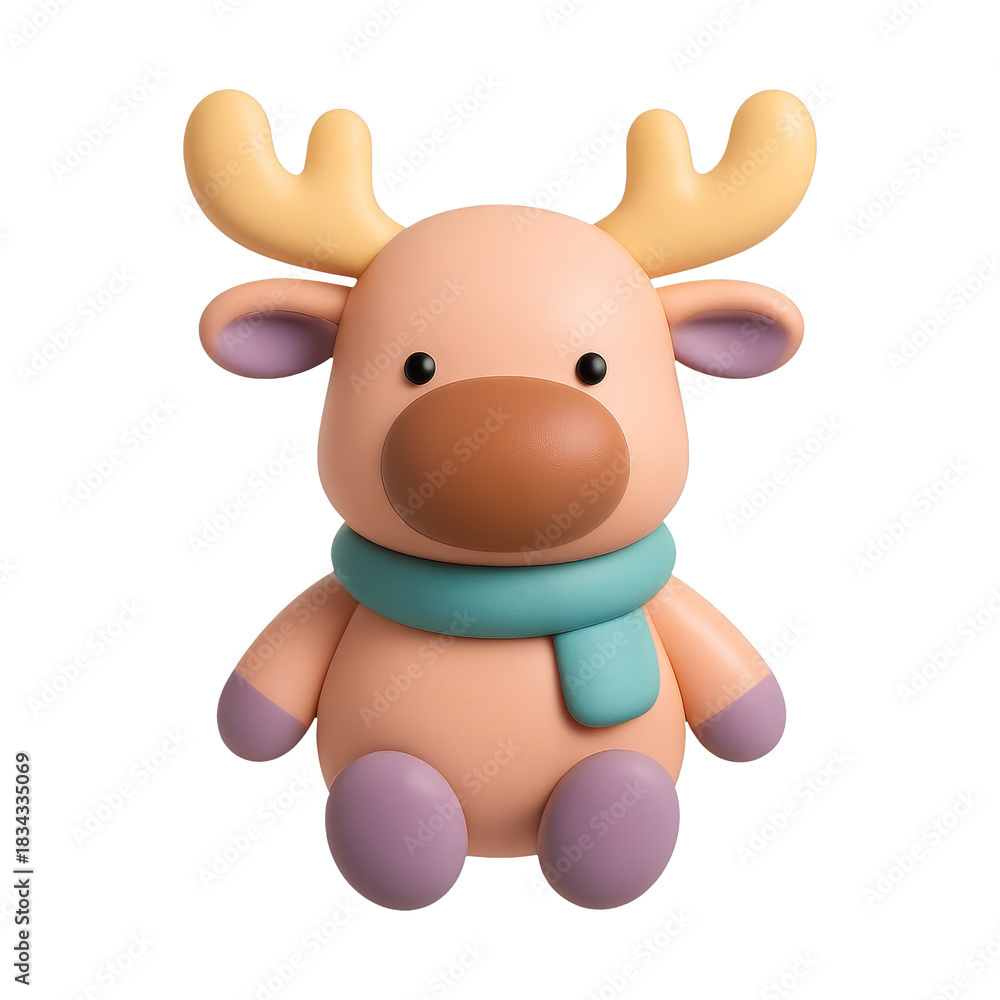 Fototapeta premium PNG Cute cartoon reindeer illustration
