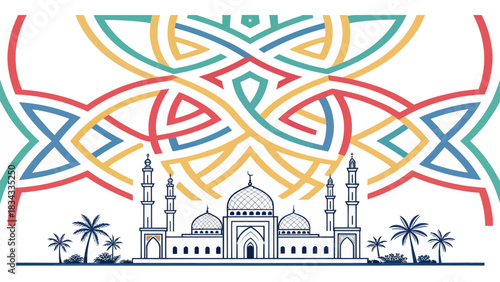 Abstract Geometric Line Pattern Design Vector