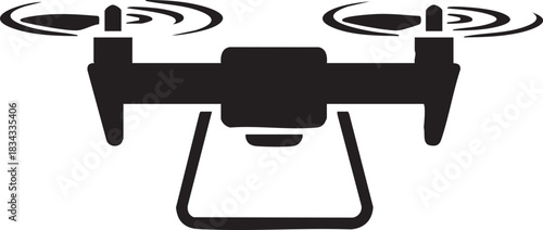 Quadcopter Drone Flight Silhouettes isolated on white background