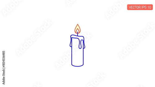 Elegant candle glowing with warm light for remembrance, celebration, or spiritual reflection, a simple yet powerful symbol of hope and peace