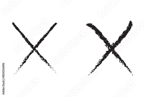 set of Hand drawn x marks. Set of grunge x sign. x cross.