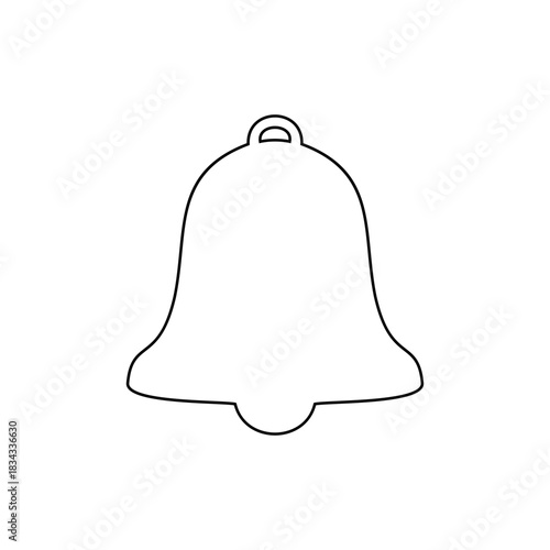 Simple bell outline icon vector flat illustration design.