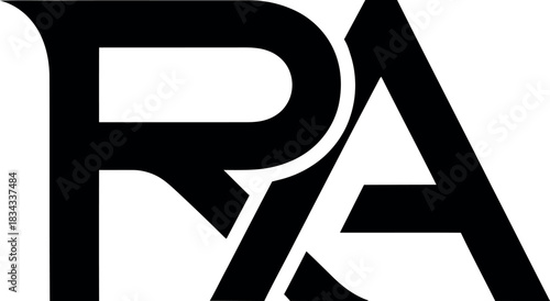 Black R A monogram logo on white background RA monogram