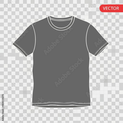 Gray T-Shirt Vector Template for Fashion and Apparel Design.