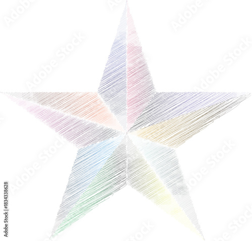 Vibrant Scribed Multicolored Star Collection Featuring Glossy Realistic Shapes on a Clean White Background for Modern Graphic Design Projects and Decorative Branding Elements