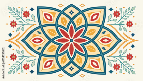Intricate Symmetry of Creation Pattern Design Vector