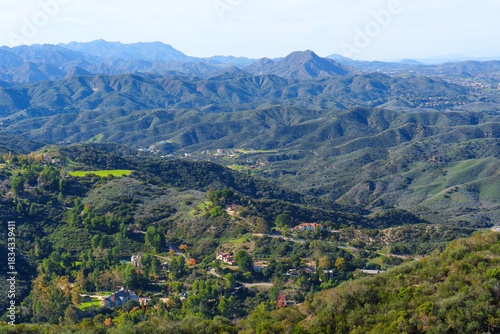 Wallpaper Mural Calabasas Hills Landscape Featuring Lush Greenery and Residential Properties Torontodigital.ca