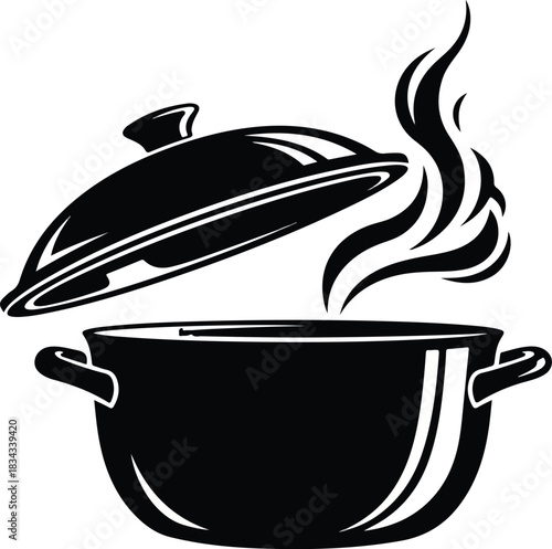 pot, food, cooking, cook, saucepan, dinner, design, handle, steel, object, illustration, coffee, pan, kitchen, vector, dish, drink, utensil, equipment, soup, metal, hot, tea, icon, cup