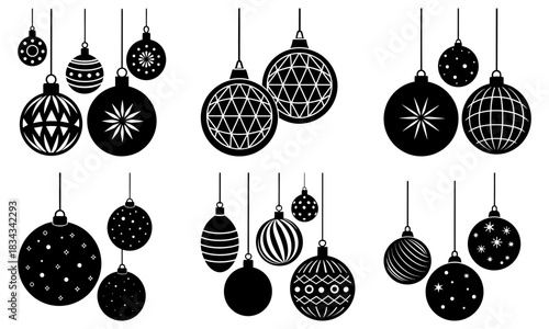 Elegant Christmas Ornaments Dangle in Festive Celebration, Ready for Holiday Cheer and Seasonal Decor, Perfect for Winter Events and Celebratory Designs