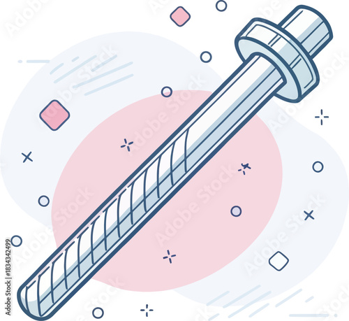 Single Steel Rod Vector Icon Isolated