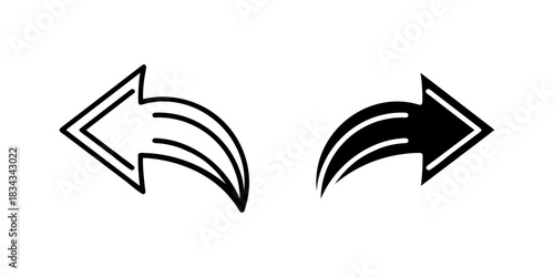 Back Arrow outline and pictogram Icon for Navigation, UI, and User Interface Design, back, arrow, navigation, icon, ui, and interface.