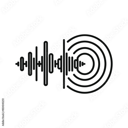 Audio Waveform and Wireless Signal Icon