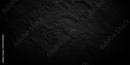 Dark black grunge wall texture background with rough gray canvas pattern surface