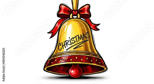 Christmas Elements, Festive Icons, Hand-Drawn Holiday Art, Bold Outline Christmas Clipart, White Background Xmas Illustrations, Vibrant Seasonal Graphics for Winter Holidays