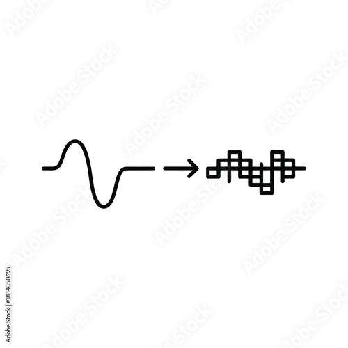 Analog to Digital Waveform Transformation Icon