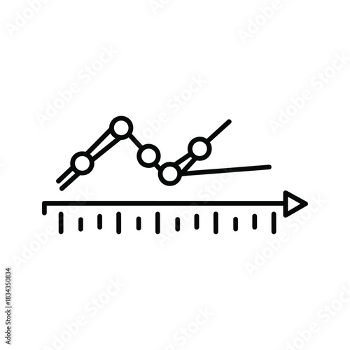 Line Graph Icon for Data Analysis, Trends, and Business Statistics