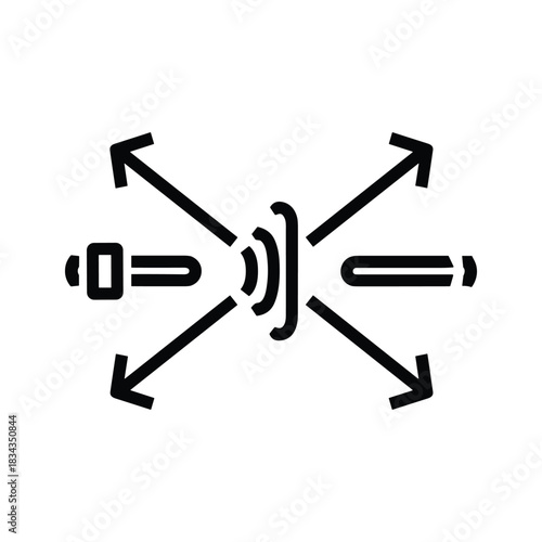 Omnidirectional Wireless Signal Transmission and Reception Icon