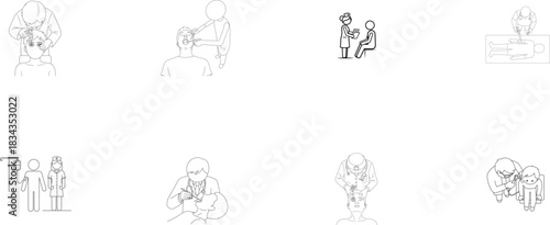 Medical Procedures and Examinations Line Icons vector