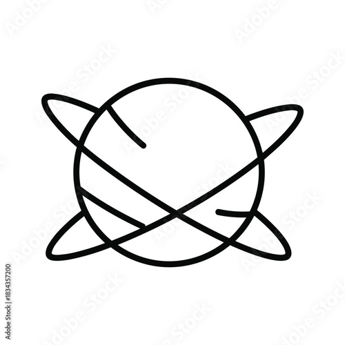 Abstract Atomic Orbital Sphere Icon