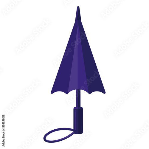 Blue closed umbrella illustration