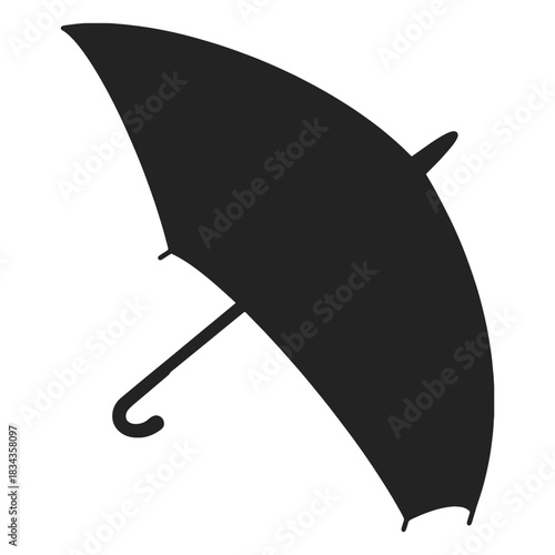 Open umbrella side silhouette