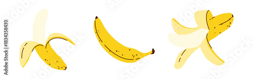 Set of abstract vector banana.