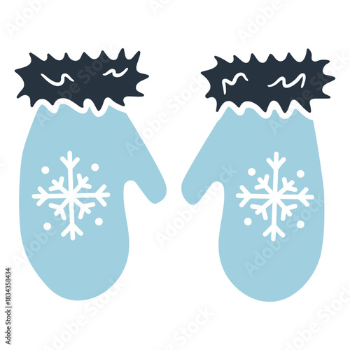 Eskimo doodle gloves illustration